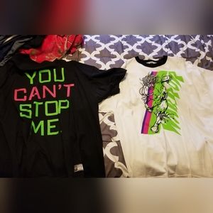 Professional wrestling t shirts WWE WWF lot of 2 John Cena